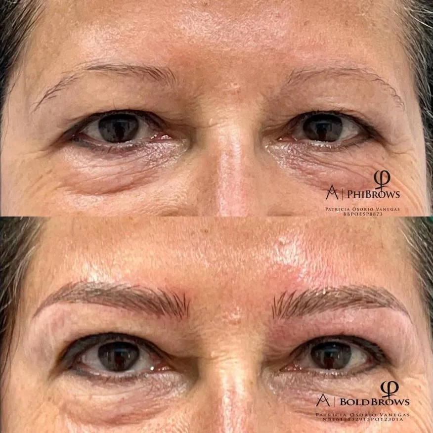 Cejas despobladas antes y después del microblading